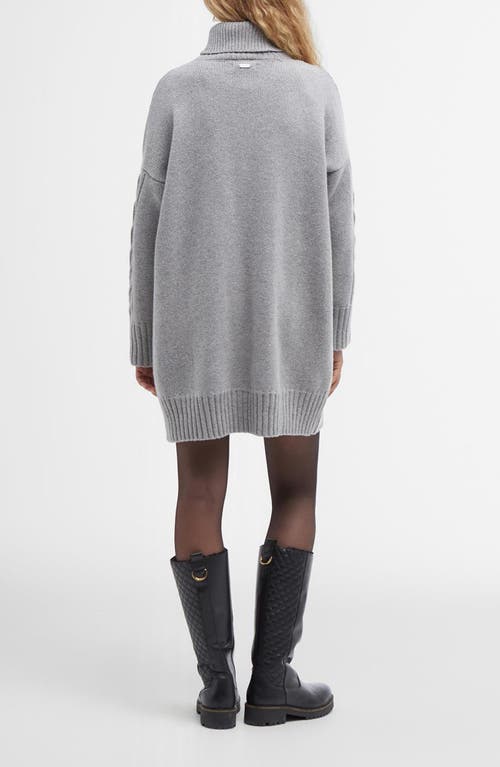 Barbour Beatrix Cable Stitch Long Sleeve Wool Blend Sweater Dress In Grey Marl