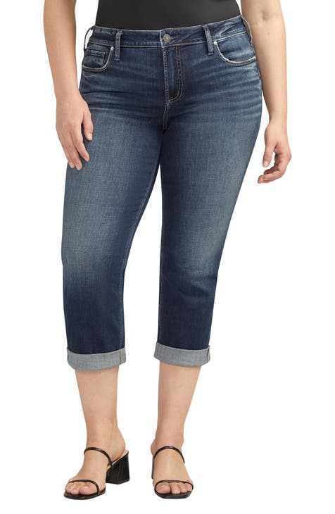 Chloe Capri Jeans With Side Slits - Loire Blue