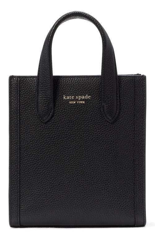 Shop Kate Spade New York Mini Manhattan Pebbled Leather Tote In Black