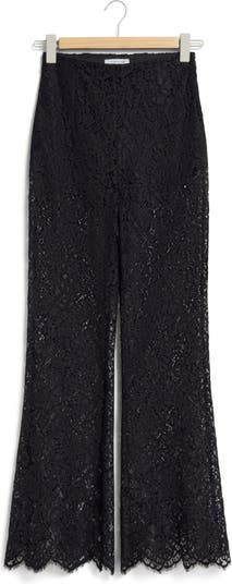 & Other Stories Flare Semisheer Lace Pants | Nordstrom