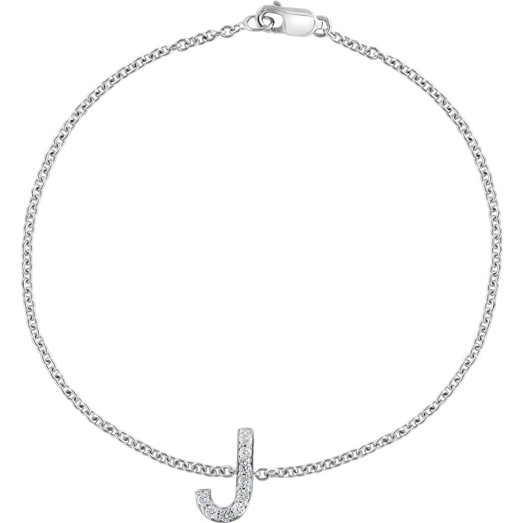 Effy Sterling Silver Diamond Initial Bracelet In Silver/j