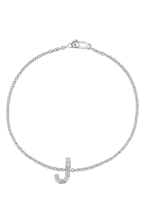 Effy Sterling Silver Diamond Initial Bracelet In Silver/j