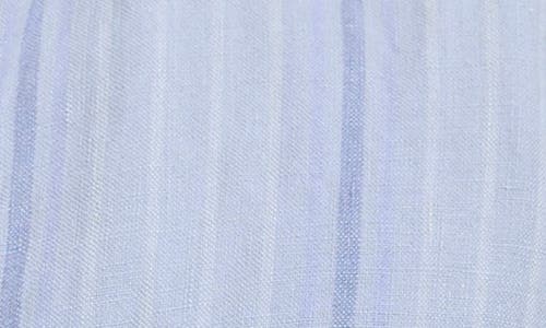 Madewell Easy Stripe Short Sleeve Linen Button-up Shirt In Dusty Pool