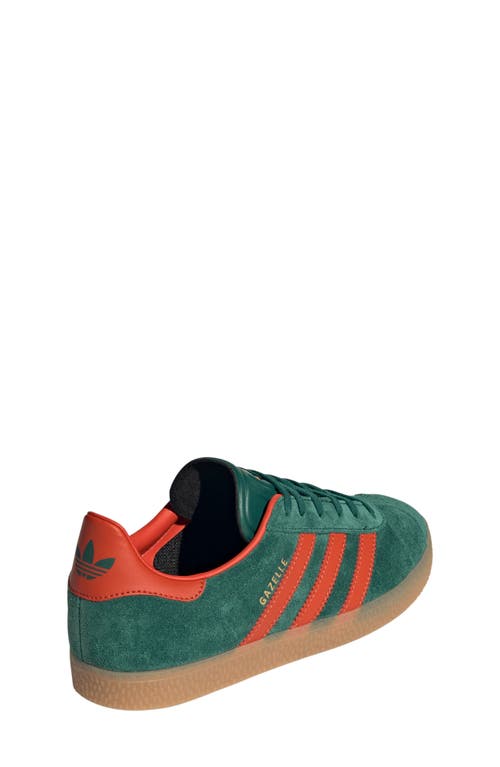 Shop Adidas Originals Adidas Kids' Gazelle Low Top Sneaker In Green/red/gum 3