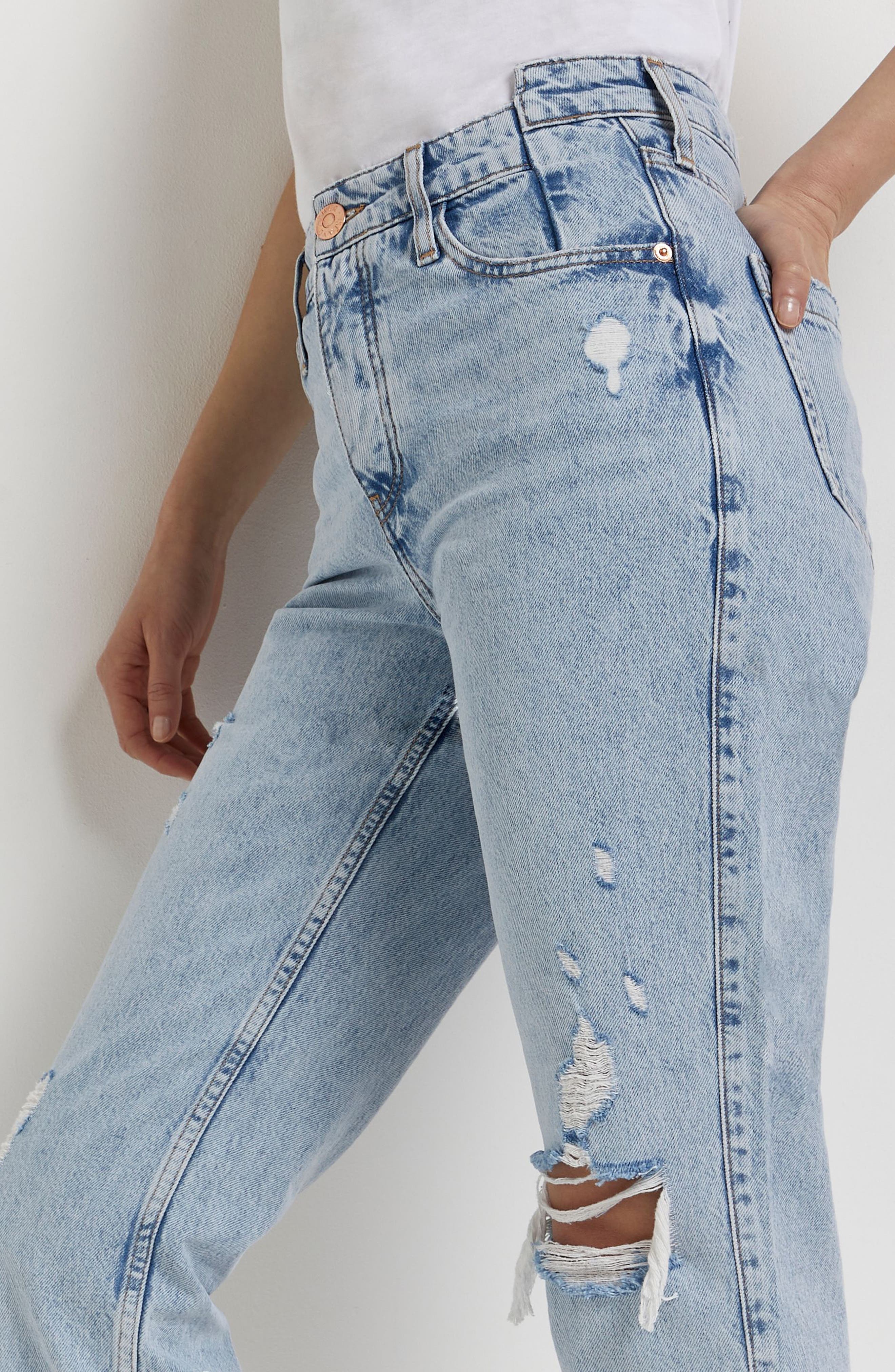 River Island Rework Cece Distressed Mom 