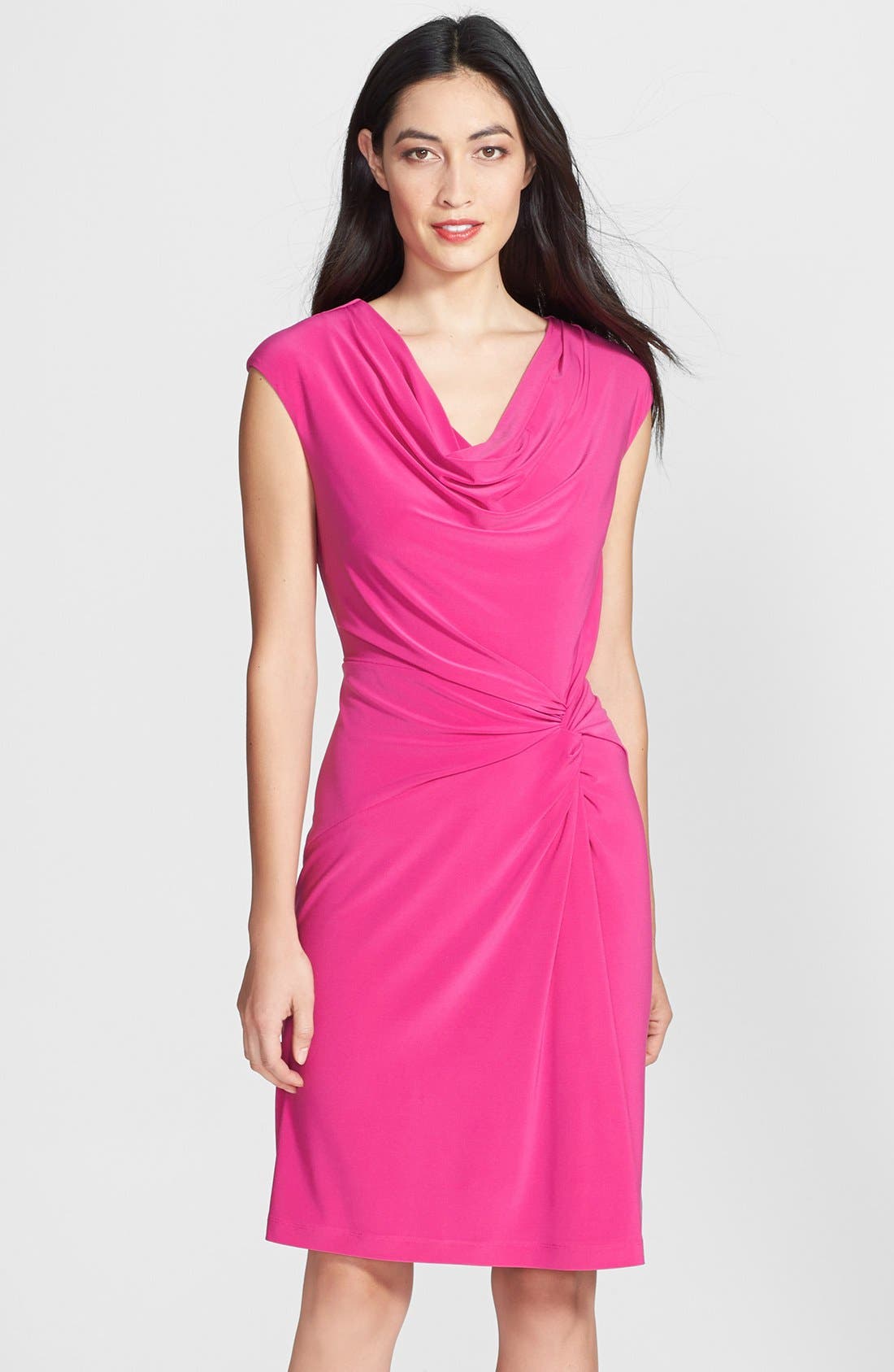 Adrianna Papell Draped Side Knot Jersey Dress Nordstrom