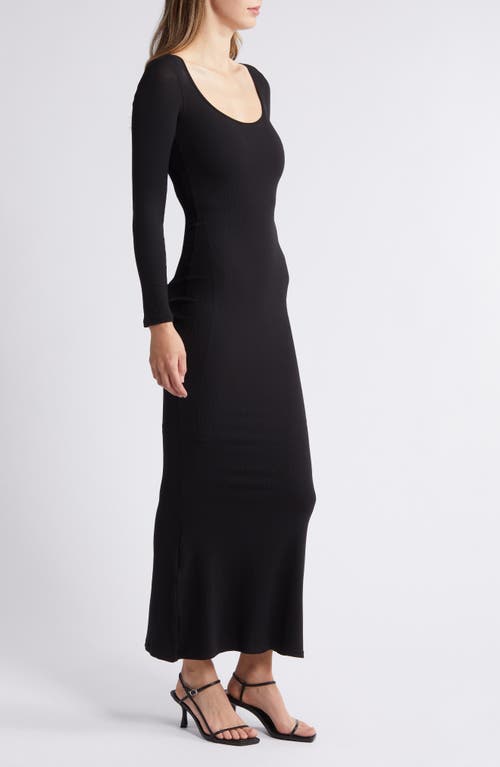 Nikki Lund Money Long Sleeve Knit Maxi Dress In Black