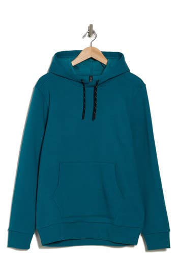 Z By Zella Freeform Cotton Blend Fleece Hoodie In Teal Feather