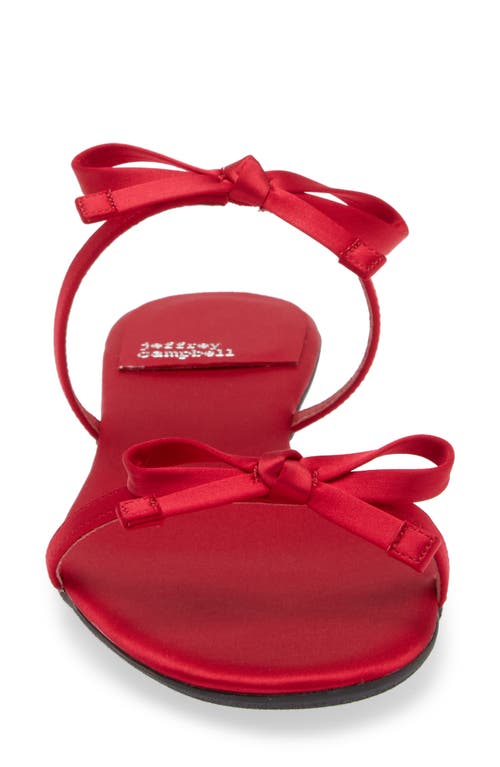 Shop Jeffrey Campbell Bow-bow Slide Sandal In Red Satin