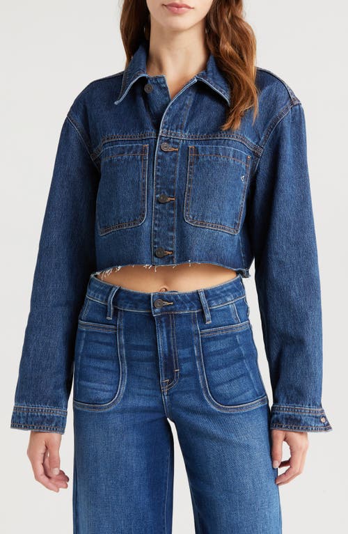 HIDDEN JEANS Classic Crop Denim Jacket in Dark Wash 