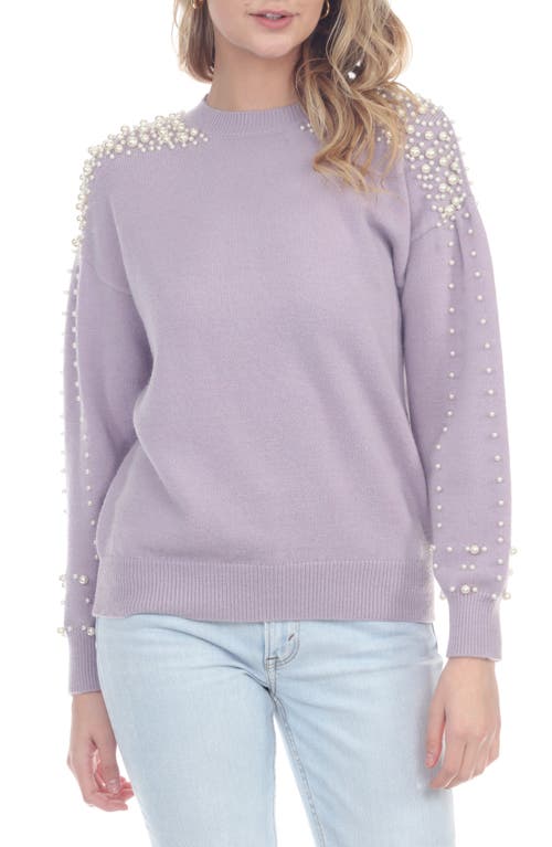 Shop Rain And Rose Imitation Pearl Sweater In Lavender