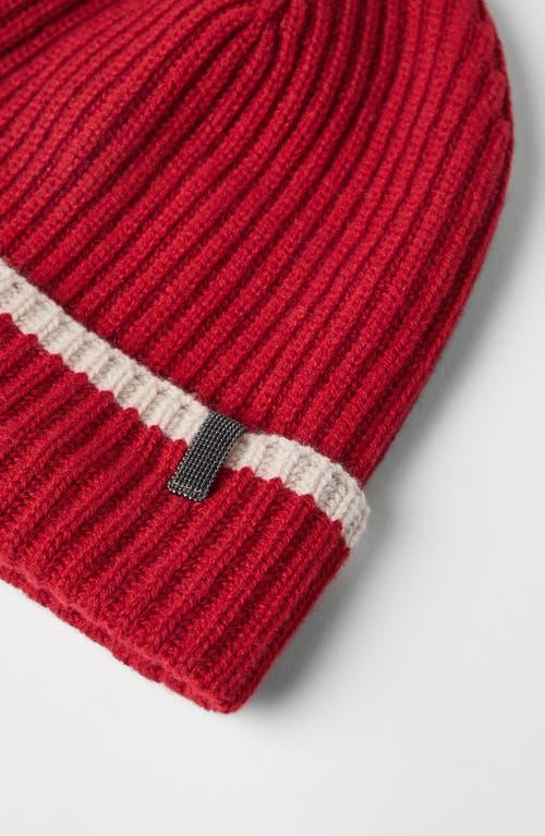 Shop Brunello Cucinelli Knit Beanie In Red