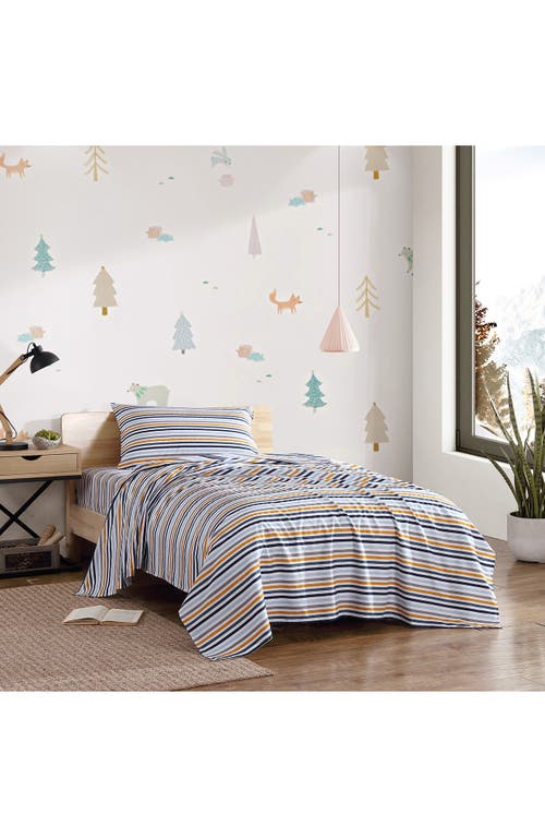 Eddie Bauer Vivid Stripe Ultra Soft Sheet Set In Navy