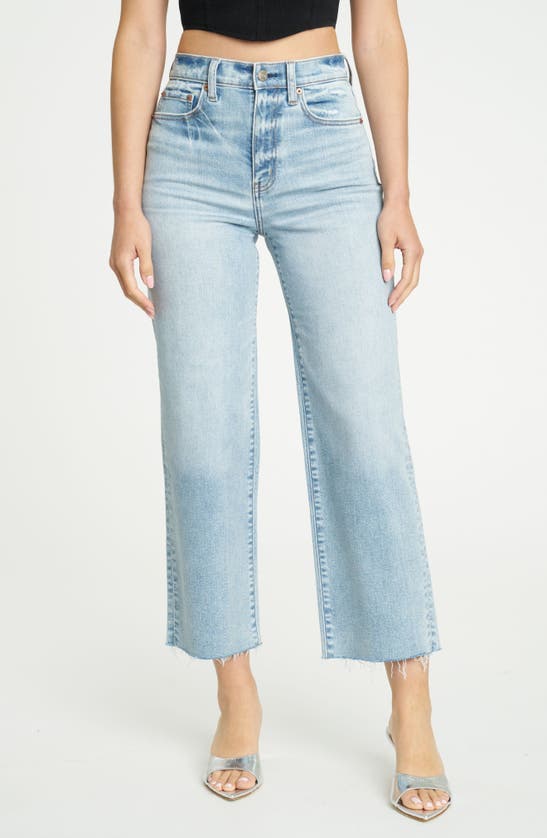 Daze Pleaser High Waist Raw Hem Crop Jeans In Miracle