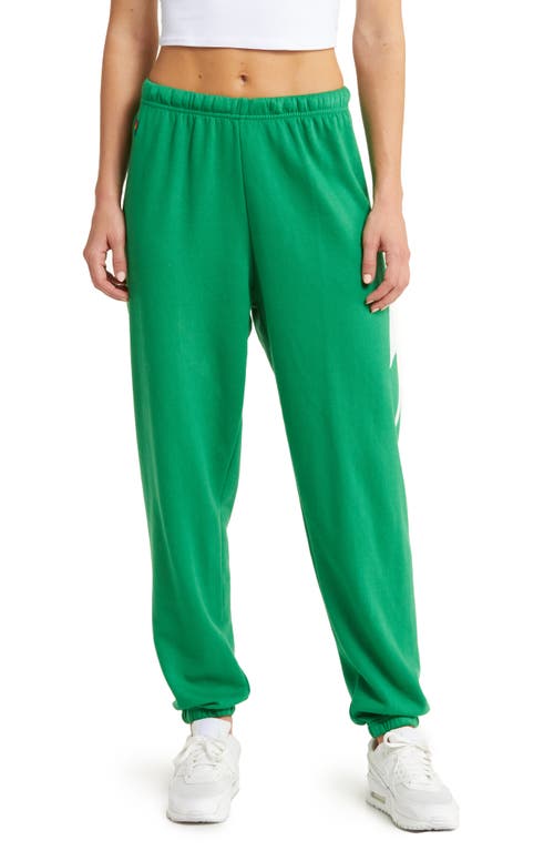 Aviator Nation Bolt Sweatpants in Kelly Green/White