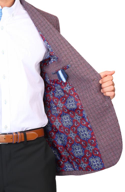 Tailorbyrd Micro Houndstooth Sport Coat In Merlot