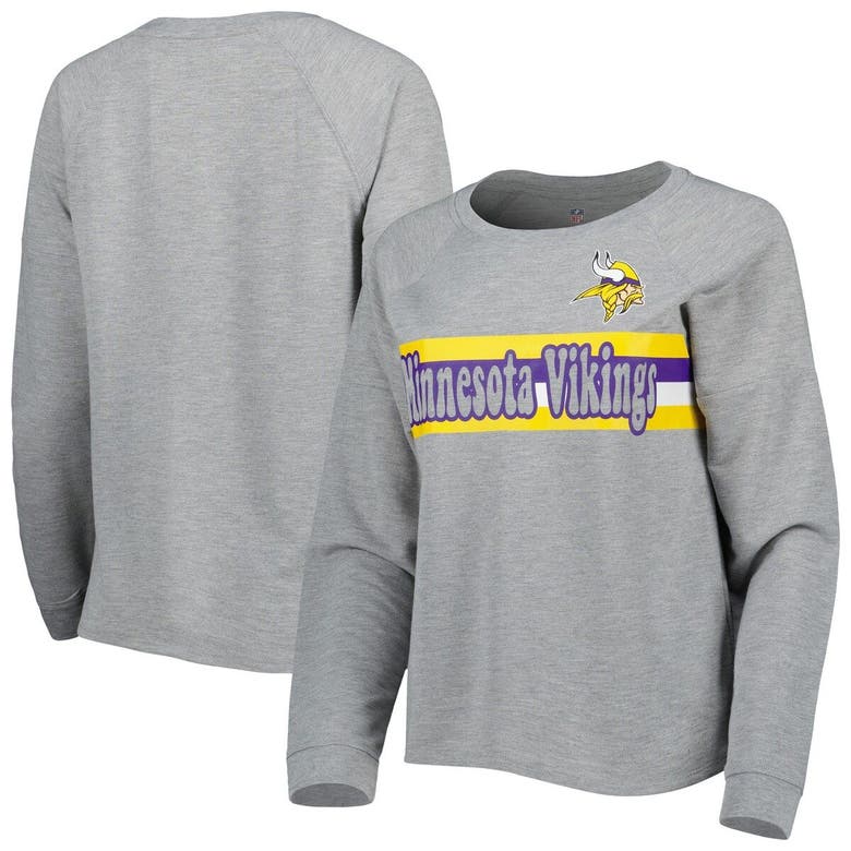 Outerstuff Youth Heathered Gray Minnesota Vikings Head-to-Head Long Sleeve T-Shirt Size: Large