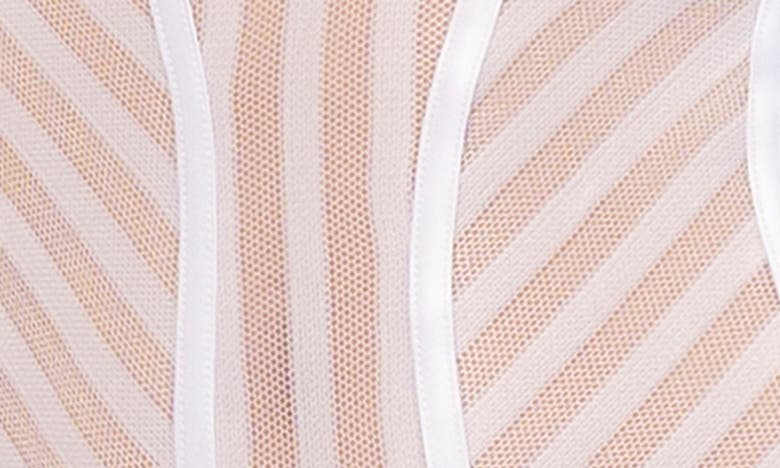 Shop Mapalé Mapale Illusion Stripe Underwire Bodysuit In White