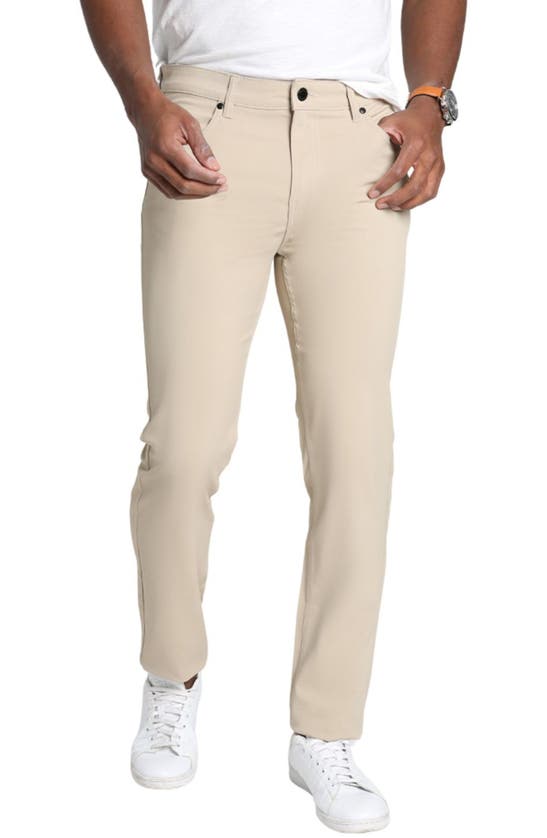 Shop Jachs Straight Leg Tech 5-pocket Pants In Taupe