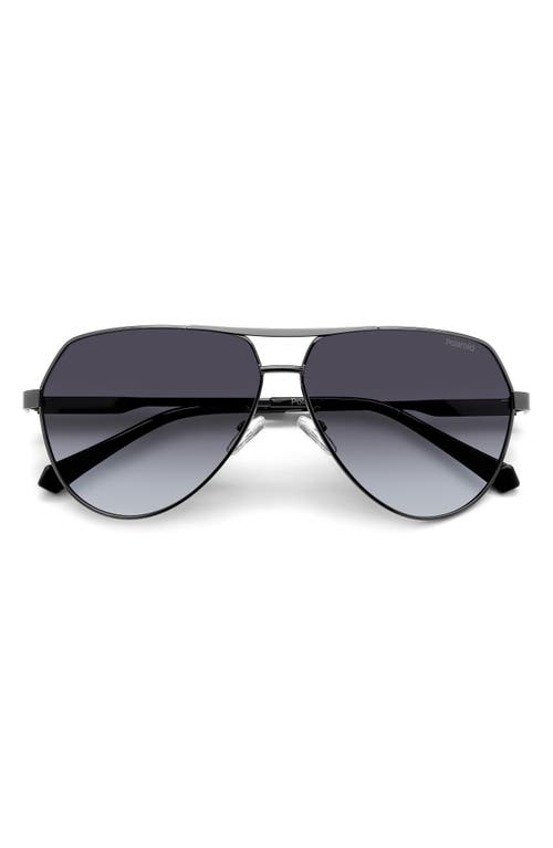 Polaroid 62mm Polarized Aviator Sunglasses In Black