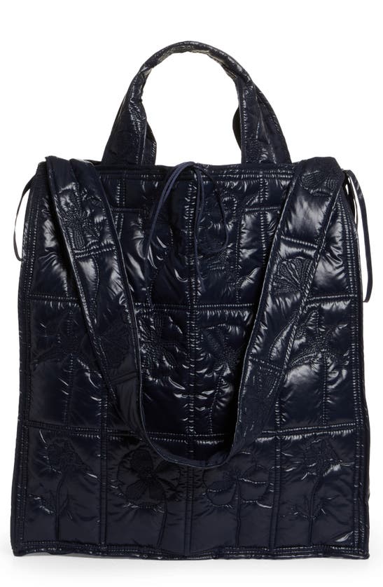 Cecilie Bahnsen Hanako Embroidered Quilted Tote In Blue