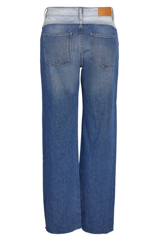 Shop Noisy May Rinna Wide Leg Jeans In Medium Blu Denim Colorblck