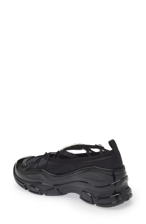 Shop Simone Rocha Classic Crisscross Strap Tracker Sneaker In Black/clear/pearl