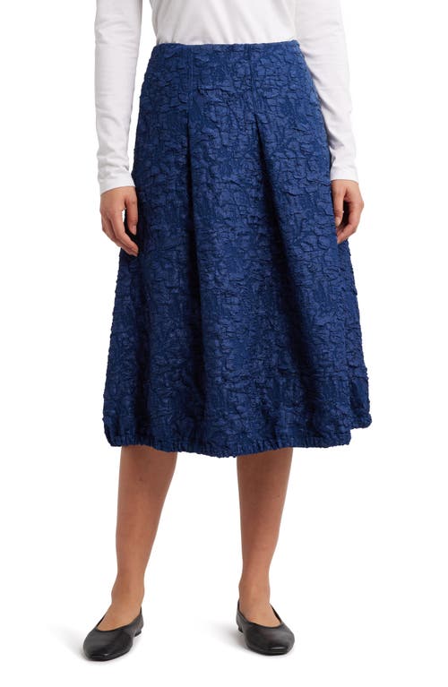 Masai Copenhagen Shanti Textured Bubble Hem Midi Skirt in Medieval Blue 