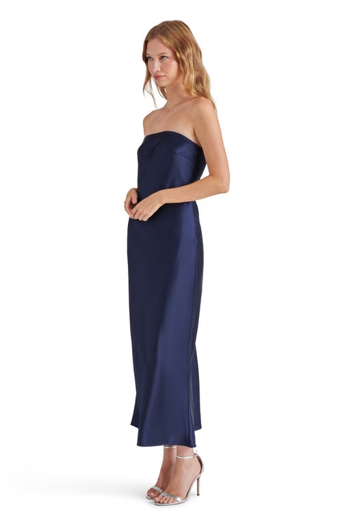 STEVE MADDEN STEVE MADDEN JESSAMINE STRAPLESS STRETCH SATIN DRESS 