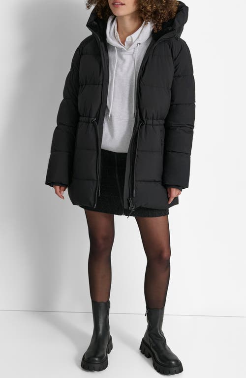 Dkny Stretch Puffer Jacket In Ebony