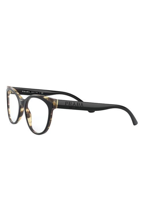 Shop Prada 53mm Butterfly Optical Glasses In Black/havana