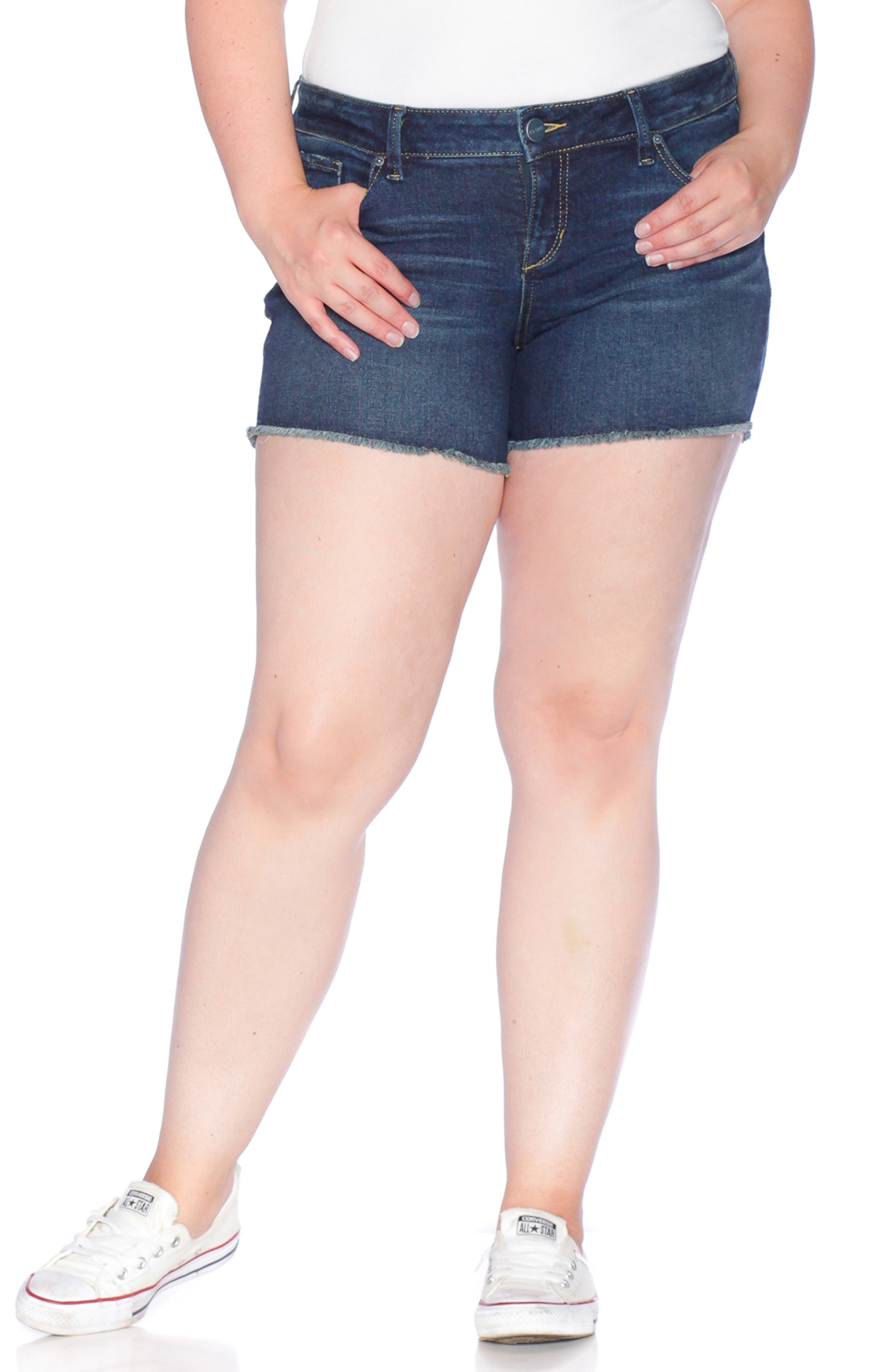 plus size frayed shorts