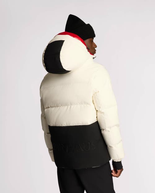 Alpenhaus Virterre Expedition Puffer With Contrast Double Hood In Snow-white