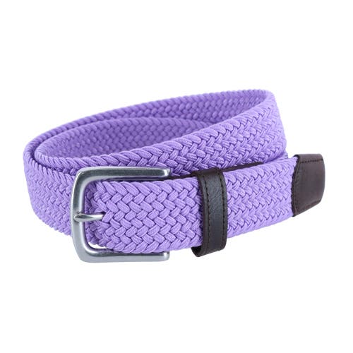 Trafalgar Men's Riverside Woven Rayon Leather Belt In Light Purple