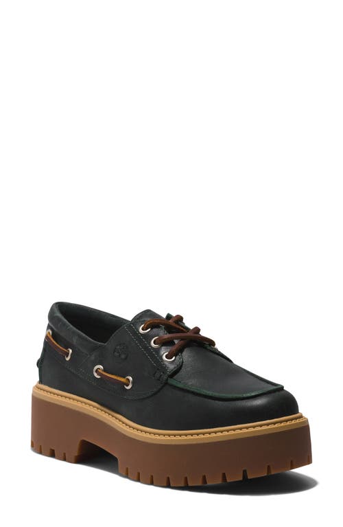 Timberland Stone Street Platform Boat Shoe Dk Green Full Grain at Nordstrom,