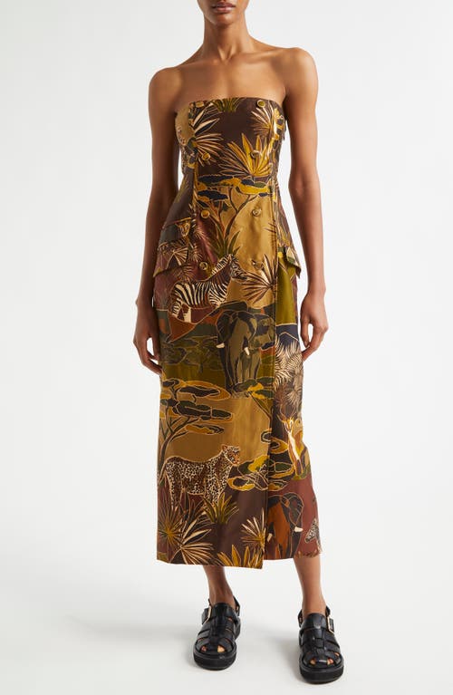 Shop Farm Rio Savana Dream Strapless Dress In Savana Dream Caramel