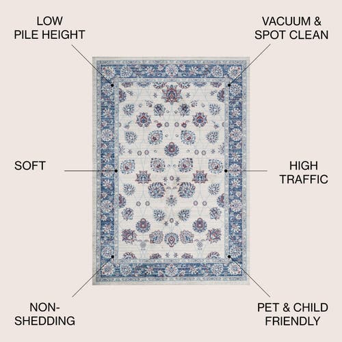Jonathan Y Modern Persian Vintage Moroccan Traditional Area Rug In Blue/ivory/red