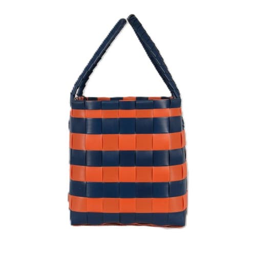Handed By Paris Spirit Recycled Tote Bags In Dark Blue/orange