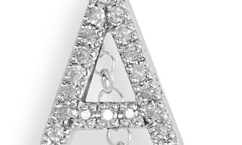 Meshmerise Bezel Diamond Initial Chain Necklace In White-a