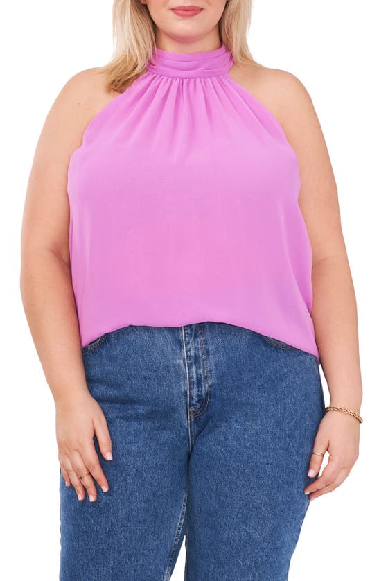 1.STATE GATHERED NECK HALTER TOP