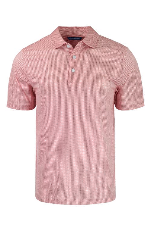 Cutter & Buck Symmetry Micropattern Performance Recycled Polyester Blend Polo In Pink
