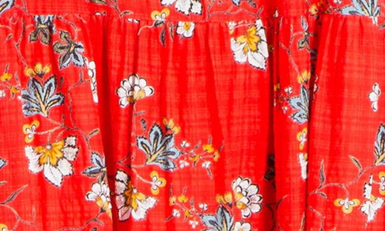 MAX STUDIO MAX STUDIO FLORAL TIERED COTTON BLEND MAXI DRESS