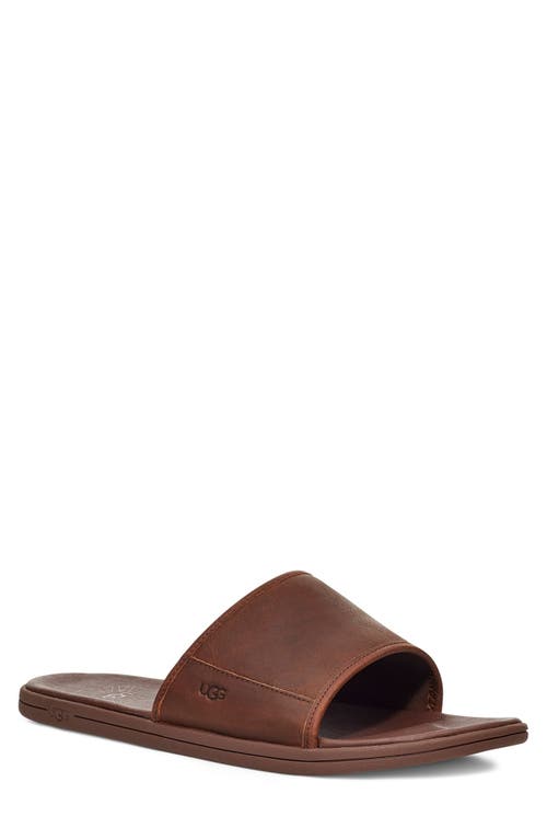 UGG(r) Seaside Slide Sandal Luggage Leather at Nordstrom,