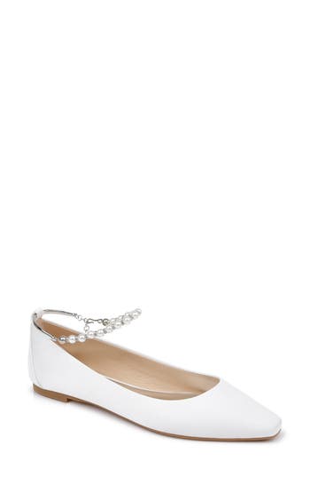 BADGLEY MISCHKA BADGLEY MISCHKA COLLECTION LONDON ANKLE STRAP FLAT