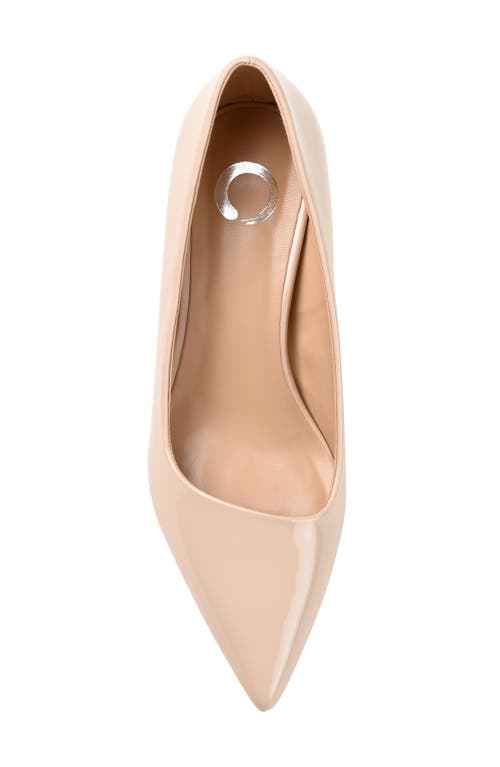 Journee Collection Celica Pointed Toe Pump In Patent/nude