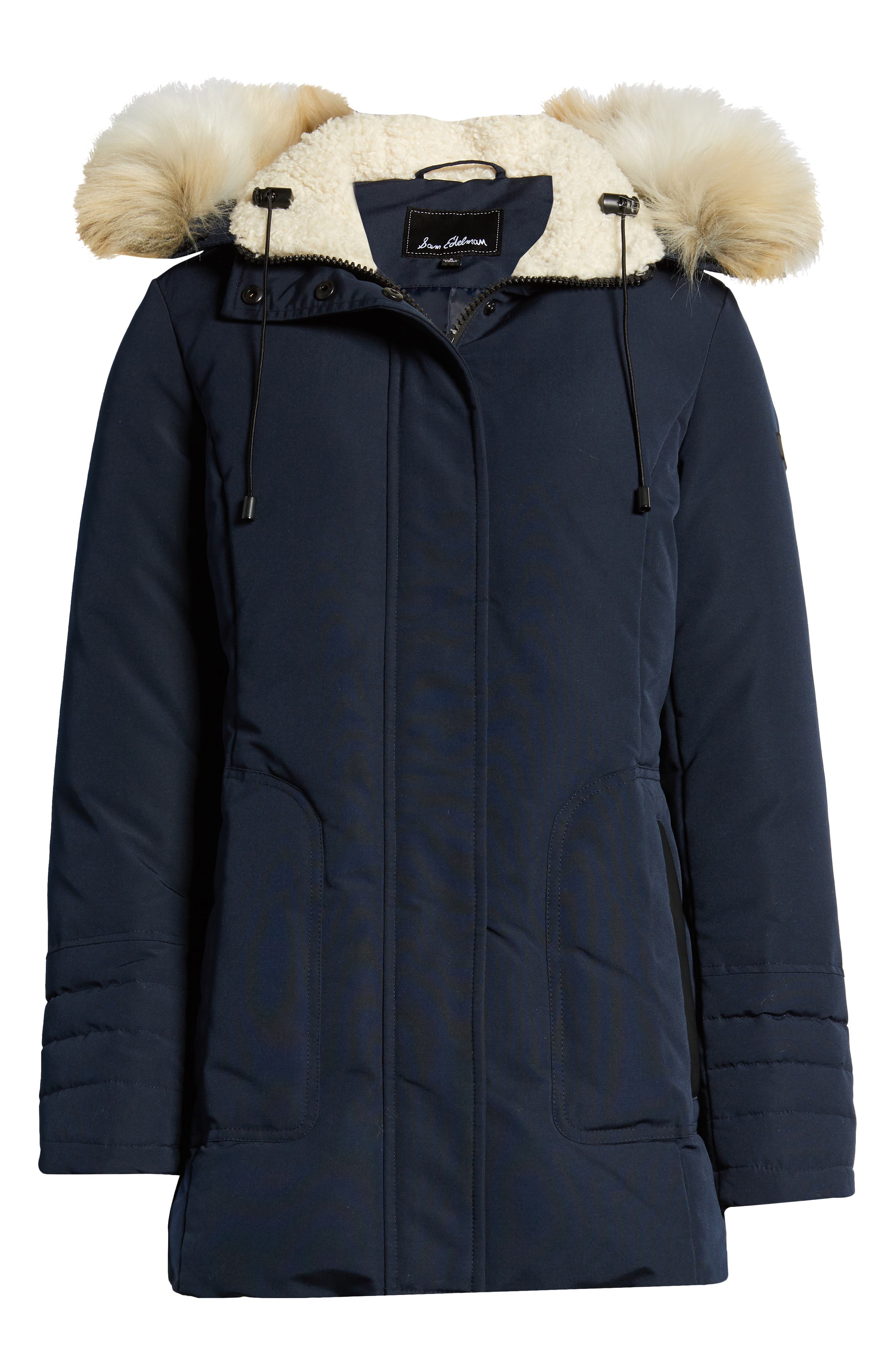 Sam Edelman Short Parka With Faux Fur 