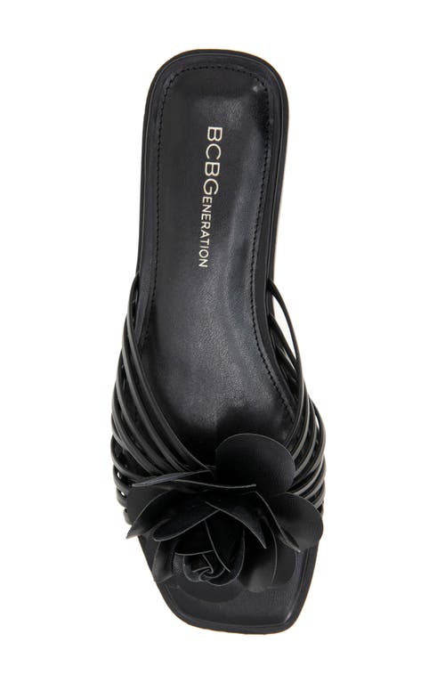 Bcbgeneration Masha Womens Slip On Square Toe Strappy Sandals In Black