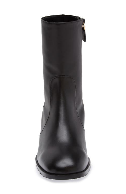 Stuart Weitzman Nola Zip Bootie In Black Soft Nappa