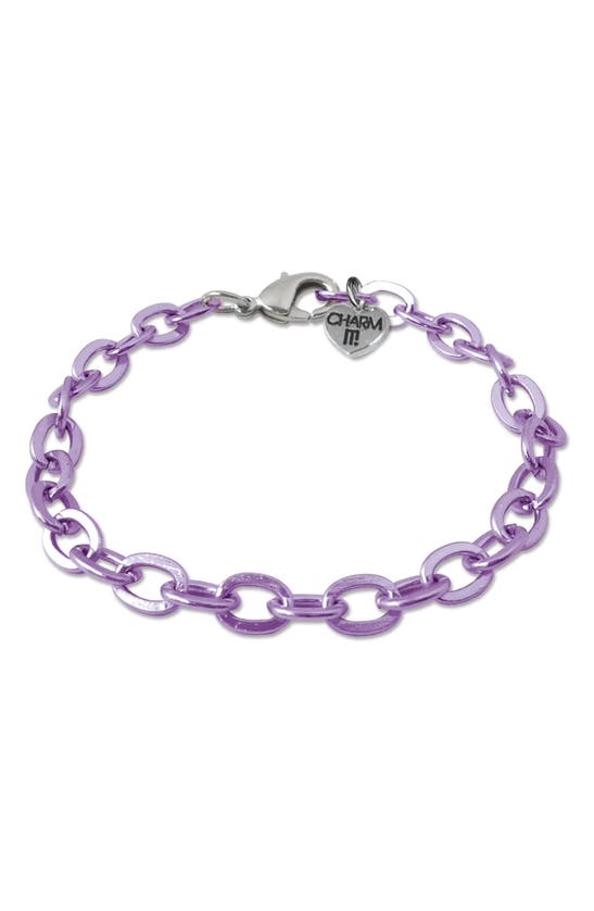 Shop Charm It Chain Link Charm Bracelet In Purple