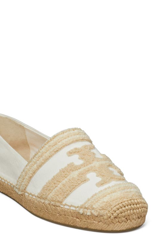 Shop Tory Burch Double T Espadrille Flat In Natural / Candeggiato